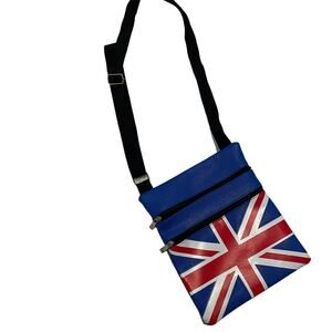 faux leather British flag print adjustable crossbody bag  BT 6026